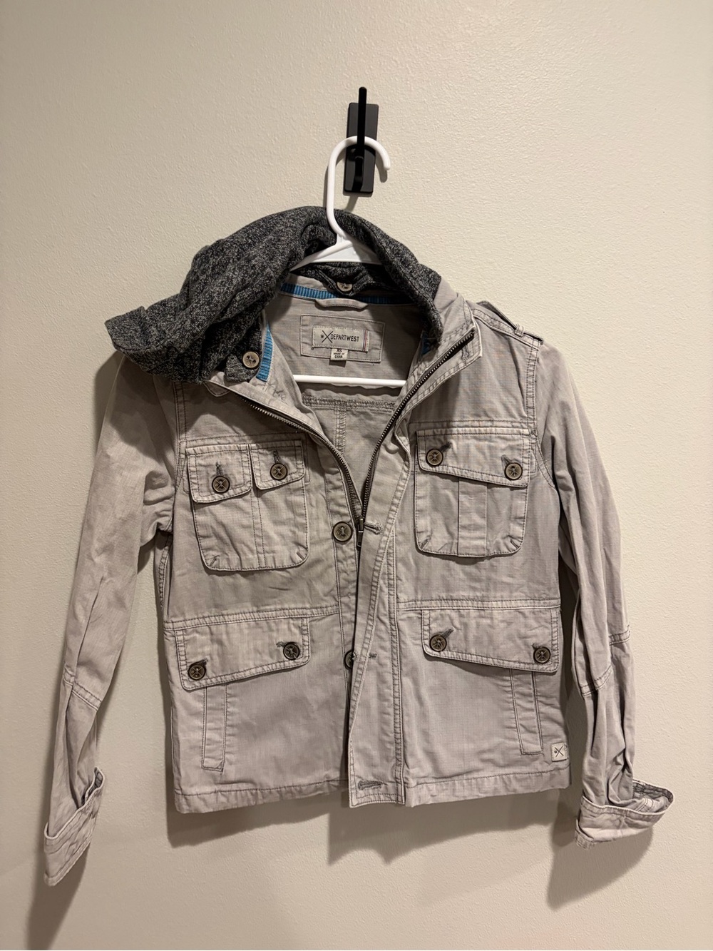 Depart West Gray Jean Jacket with Hood